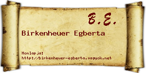 Birkenheuer Egberta névjegykártya